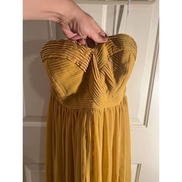 Aryn K Strapless Yellow Maxi Dress NWT Sz. L - Picture 3 of 7